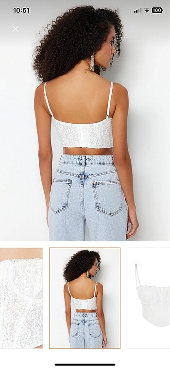 Trendyol & Milla Crop korse detaylı örme dantel büstiyer