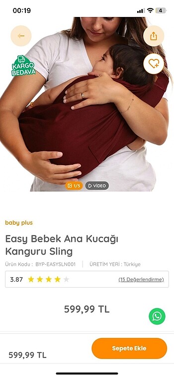Baby plus ana kucağı kanguru