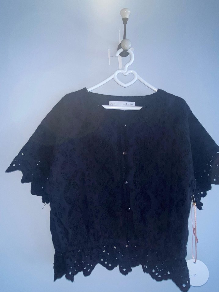 Dantel Detaylı Siyah Kız çocuk - Görsel 2