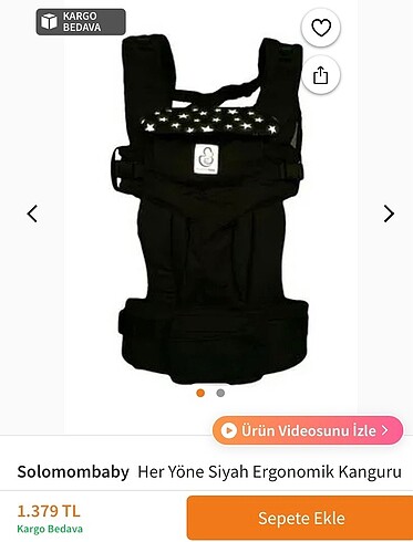 Solomom baby 360 derece dönen ergonomik kanguru yenidoğan aparat