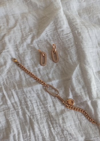 Sterling silver Vip Seri Zirkon Taşlı Bileklik ve küpe seti