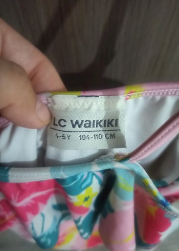 5 Yaş Beden Kız Çocuk Çok Renkli Desenli Mayo