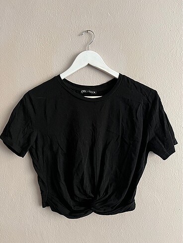 Zara tshirt önü kendinden bağlamalı