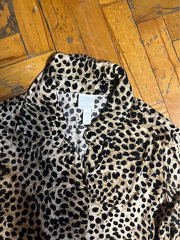 s Beden kahverengi Renk H&M studio leoplar gömlek