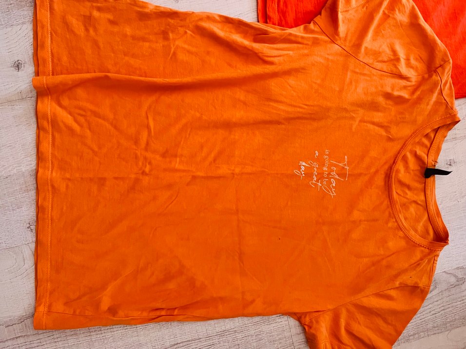 Turuncu Kısa Kollu kadın tişört - Görsel 2