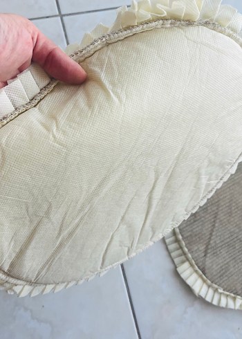 Bej Yuvarlak Klasik Sandalye Minderi - Görsel 4