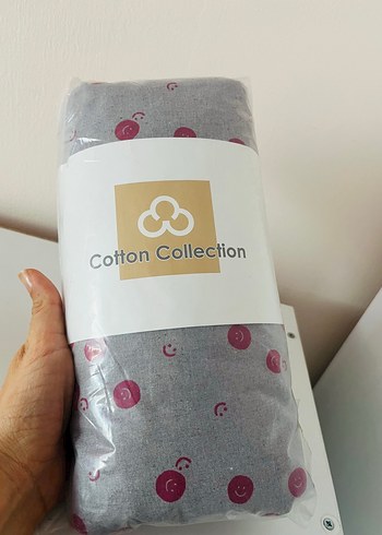 Cotton Collection Gri lastikli çarşaf - Görsel 3