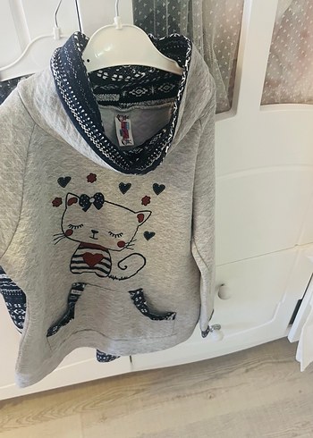 Gri Kedili çocuk kazak - Görsel 3