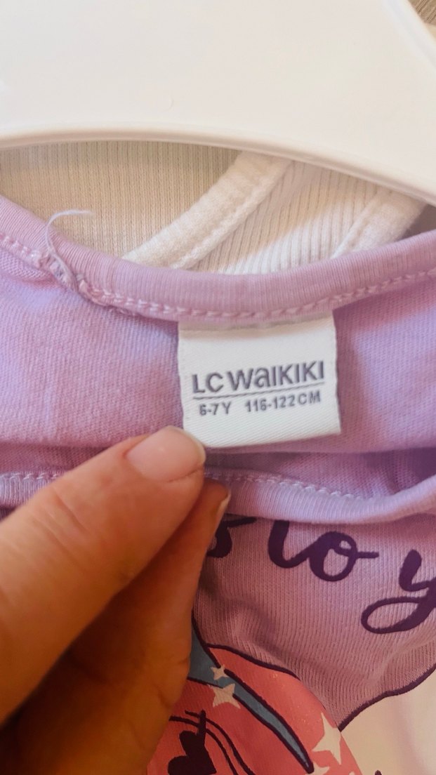 Mor Baskılı Uzun Kollu Kız Tişörtü - Görsel 4