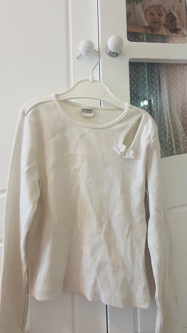 Mor Baskılı Uzun Kollu Kız Tişörtü - Görsel 2