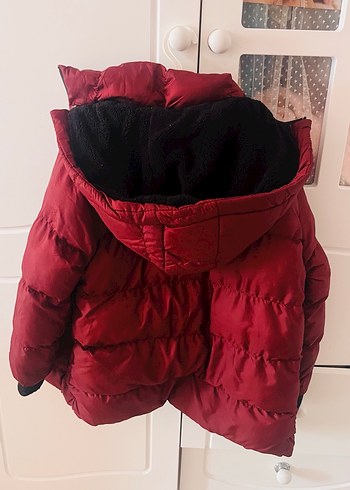 Bordo Fermuarlı Midi Kışlık çocuk Mont - Görsel 2