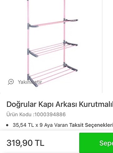 Kapı askılı çamaşır kurutmalık