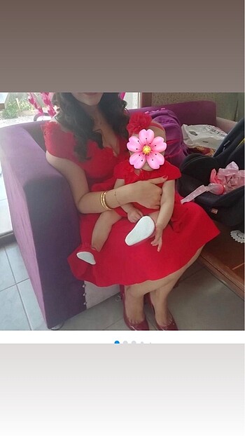 Anne kız elbise - Görsel 6