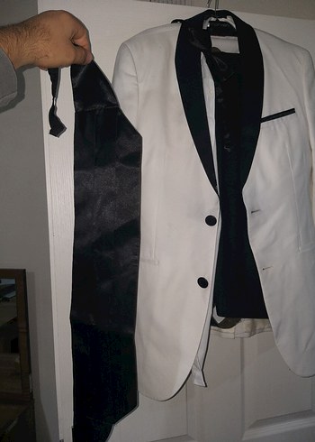 Düğün İçin Beyaz Erkek Takım Elbise smokin Süvari - Görsel 3