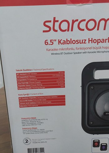 Starcom 6.5" Siyah Kablosuz Hoparlör - Görsel 2