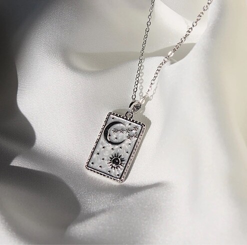 Moon&sun Tarot Silver Çelik Kolye