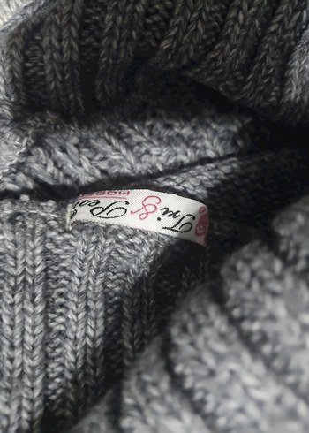 Gri Bohem Boğazlı Örgü Kadın Kazak - Görsel 2