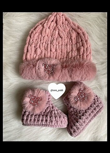 6-12 Ay, 18 cm Beden Bebek bere ve patik