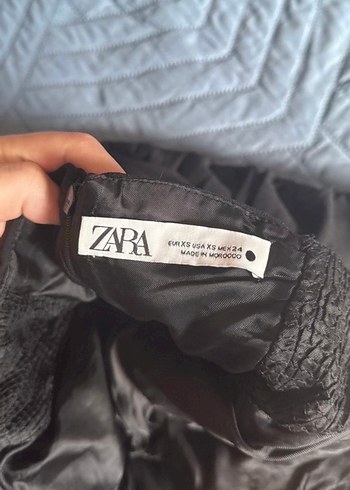 xs Beden siyah Renk Siyah Drapeli Mini Straplez Elbise zara elbise