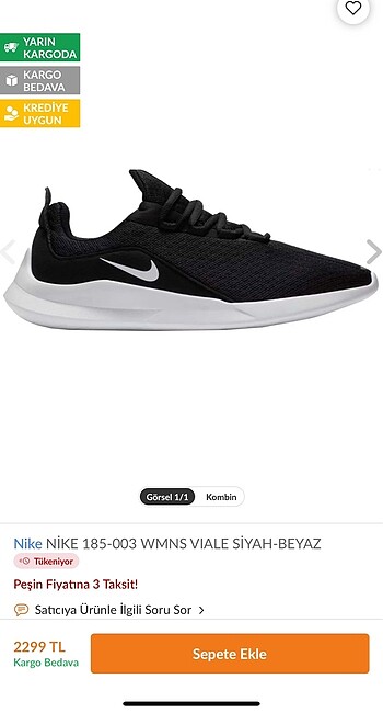Nike Viale Siyah koşu Yürüyüş Ayakkabısı