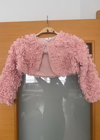 H&M Kız Çocuk Pembe Fırfırlı Bolero - Görsel 2