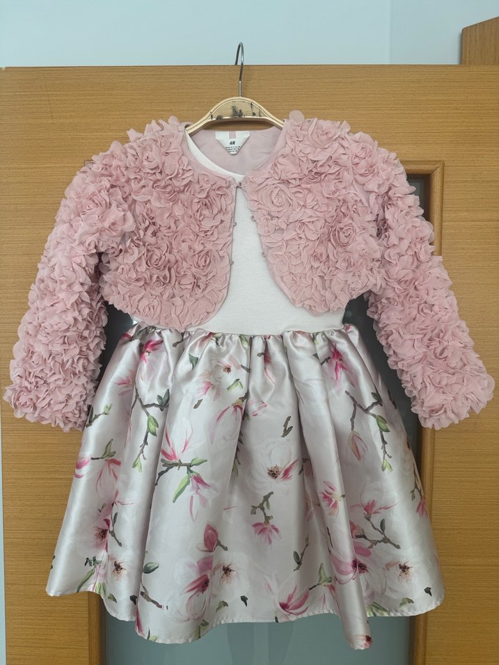 H&M Kız Çocuk Pembe Fırfırlı Bolero - Görsel 4
