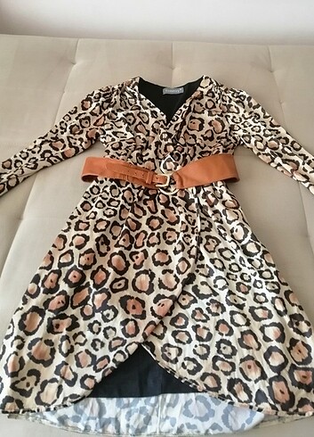 Leopar elbise 