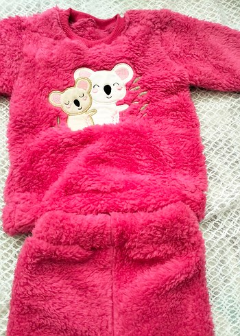 Nakışlı Pembe Çocuk Polar Pijama Takımı - Görsel 2