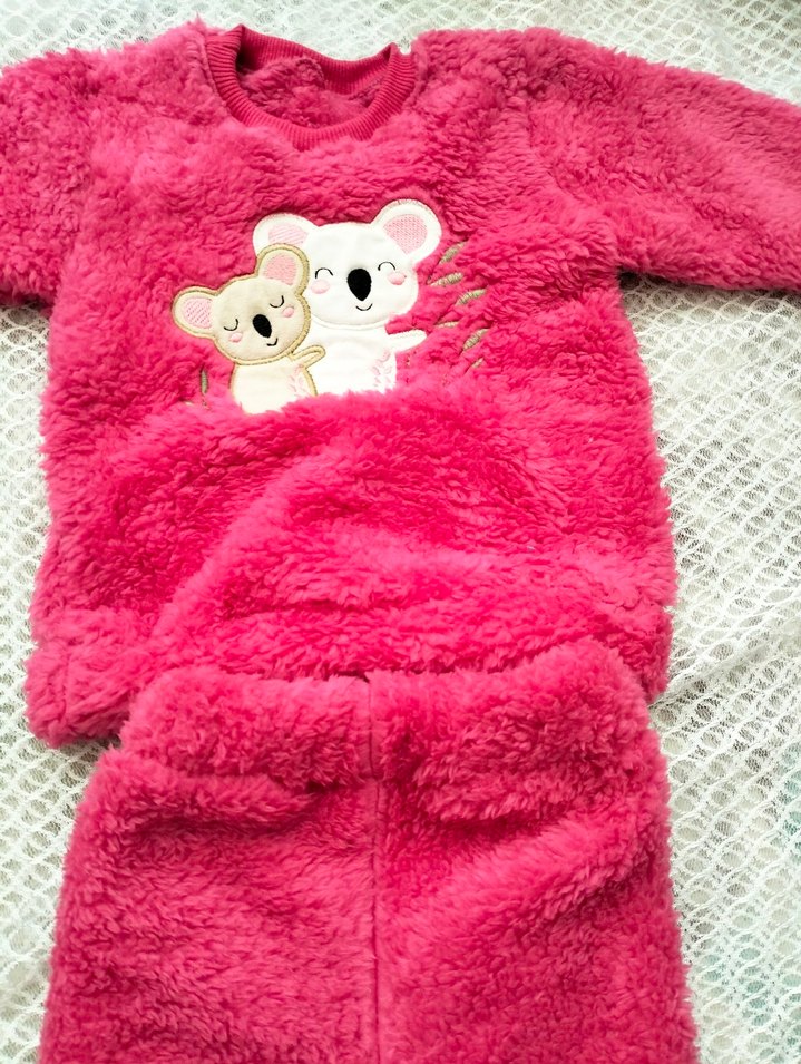 Nakışlı Pembe Çocuk Polar Pijama Takımı - Görsel 2