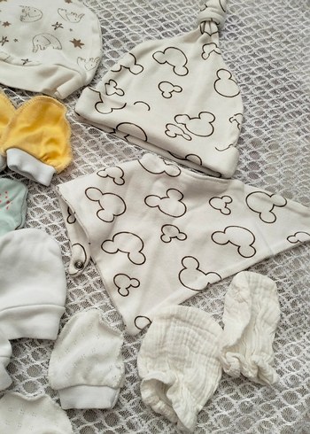 yenidoğan bebek eldiven ve şapka - Görsel 3