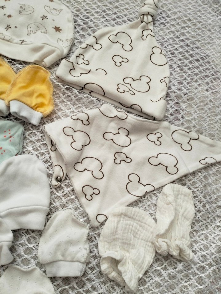 yenidoğan bebek eldiven ve şapka - Görsel 3