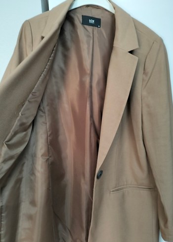 42 Beden camel Renk Bej Kadın Düğmeli Midi Blazer