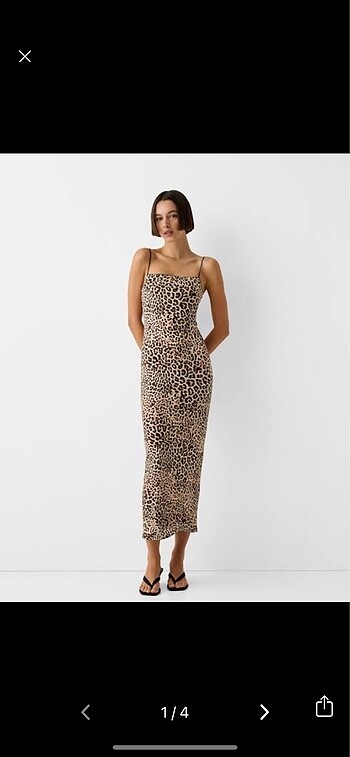 bershka leoplarlı elbise