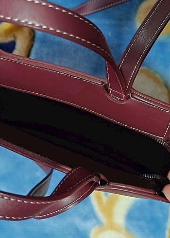 Bordo Deri Kadın Omuz Çantası - Görsel 3