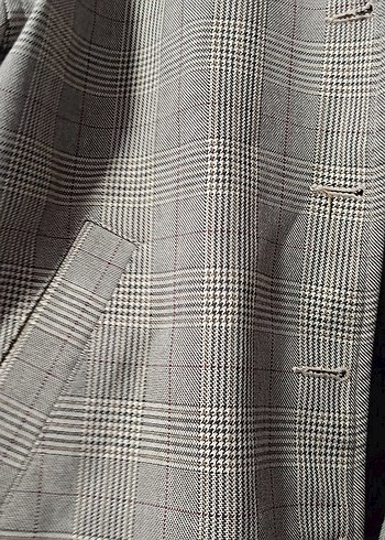 Gri Mini Keten Kadın Ceket - Görsel 2