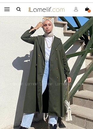 Lamelif Haki Oversize Trençkot 