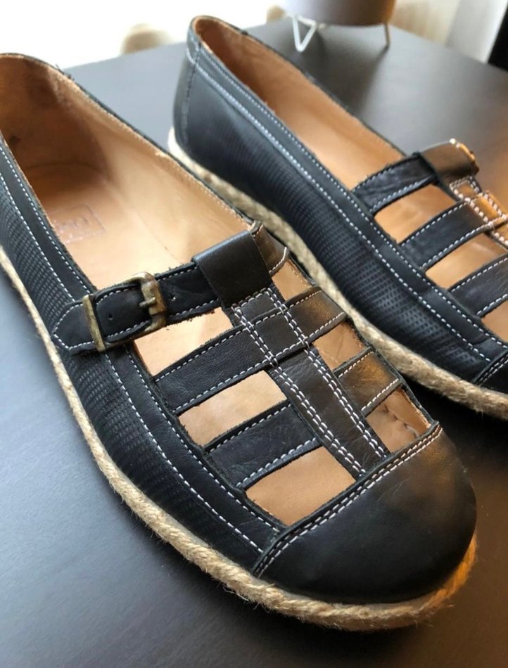 İnci Siyah Tokalı Kadın Espadril - Görsel 2