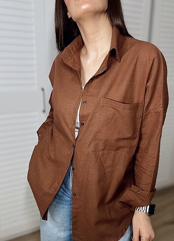 Diğer KETEN OVERSIZE STD BEDEN GÖMLEK 