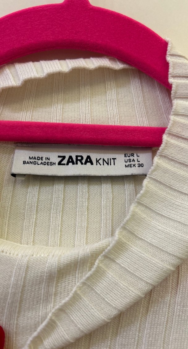 Beyaz Sarı Uzun Kollu Boğazlı Triko Kazak - Görsel 3