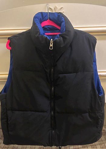 Fermuarlı Lacivert Siyah Çift Taraflı Kadın Yelek - Görsel 4