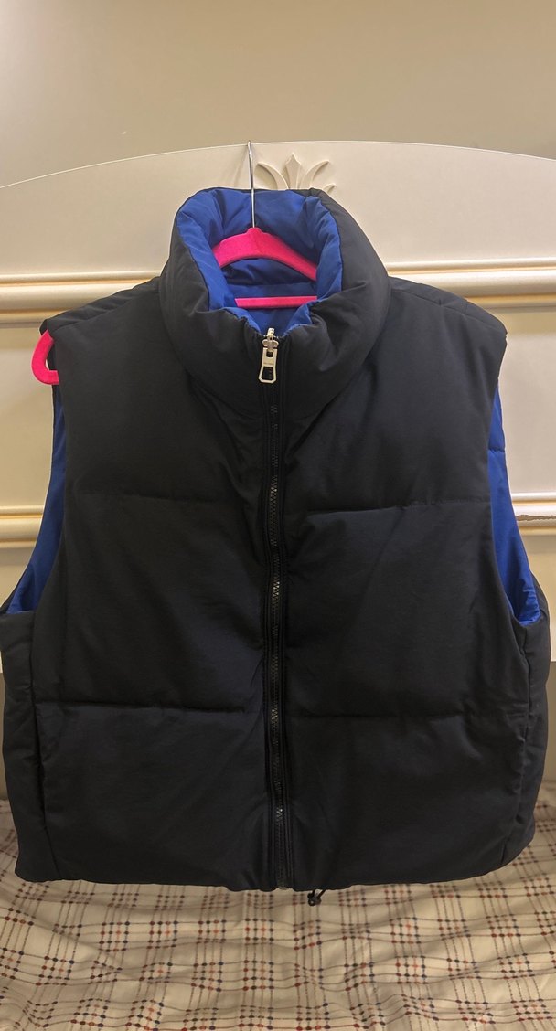 Fermuarlı Lacivert Siyah Çift Taraflı Kadın Yelek - Görsel 4