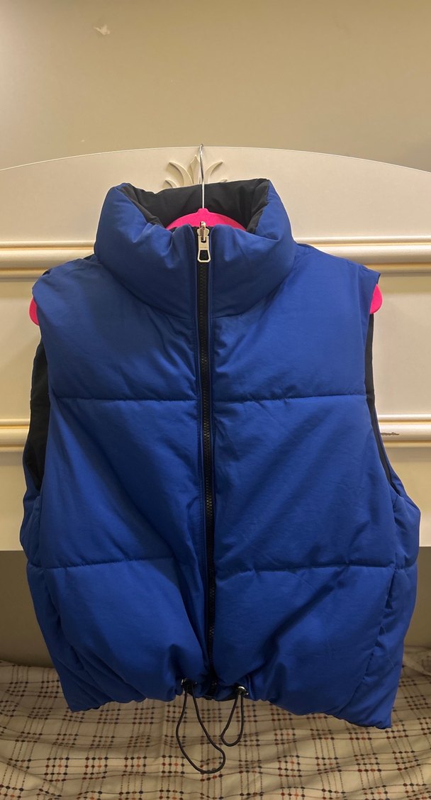 Fermuarlı Lacivert Siyah Çift Taraflı Kadın Yelek - Görsel 3