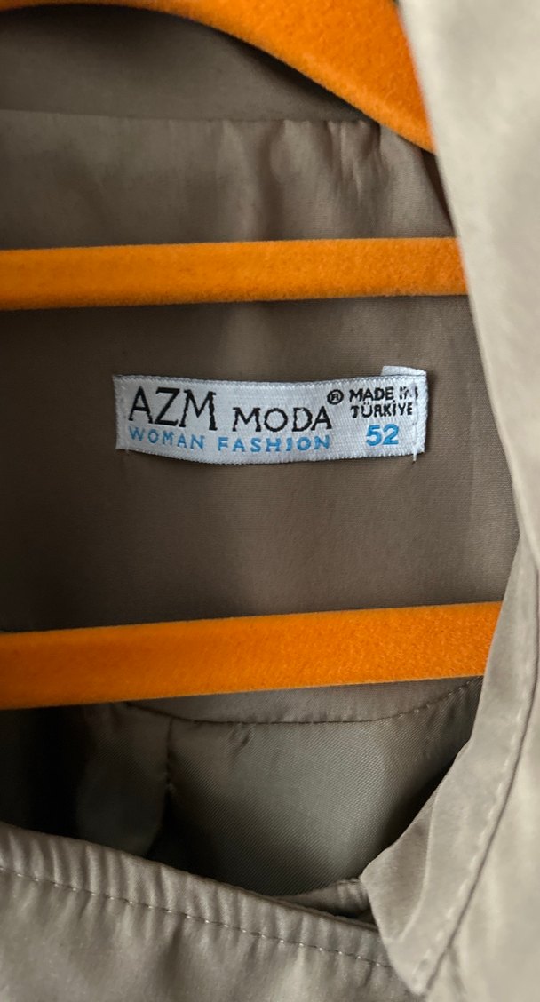 Bej Midi Kadın Trençkot, Düğmeli, Salaş Kesim - Görsel 2