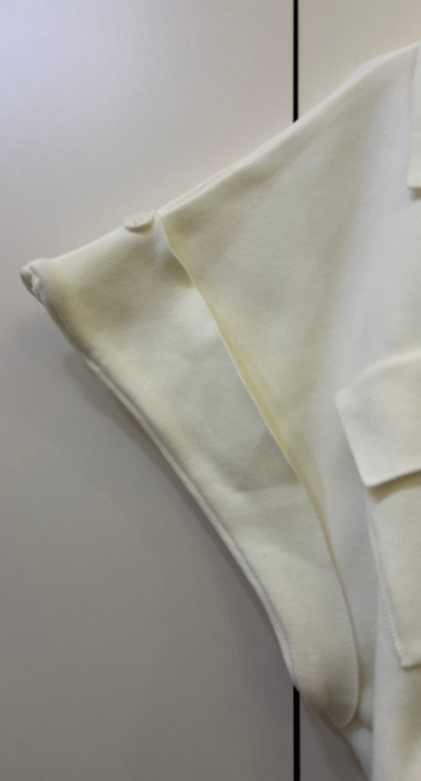 Düğmeli Beyaz Mini Kadın Gömlek - Görsel 3