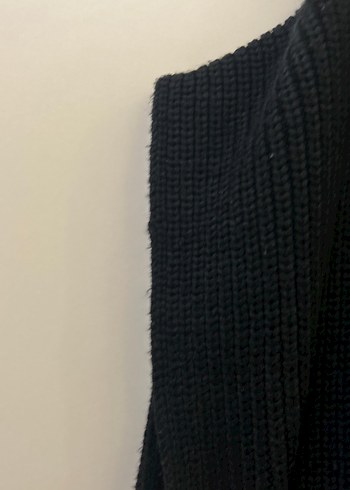 Siyah Yarım Fermuarlı Örgü Kadın Kazak - Görsel 3