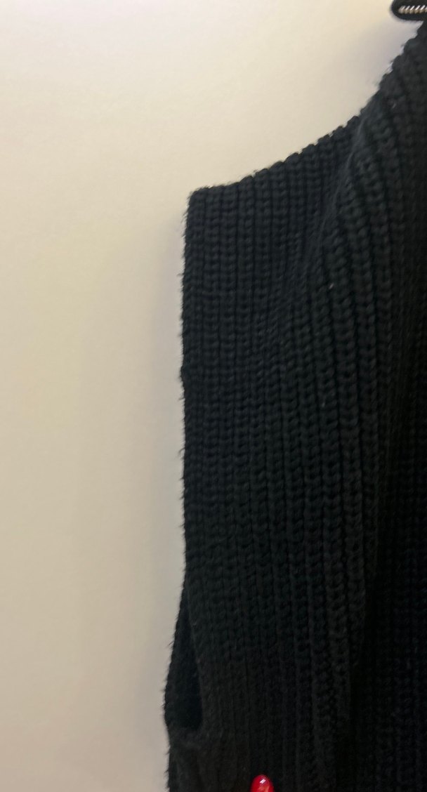 Siyah Yarım Fermuarlı Örgü Kadın Kazak - Görsel 3