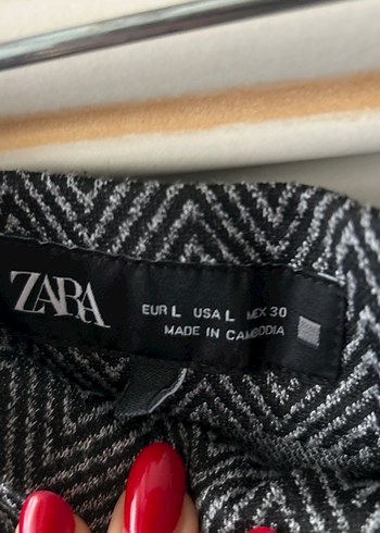 Düğmeli Gri Kadın Kumaş Pantolon - Görsel 2