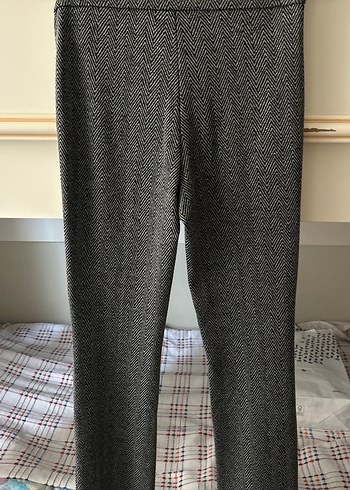 Düğmeli Gri Kadın Kumaş Pantolon - Görsel 3