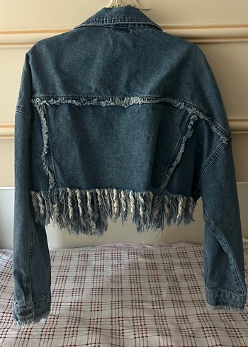 Düğmeli Kot Midi Denim Ceket - Görsel 3