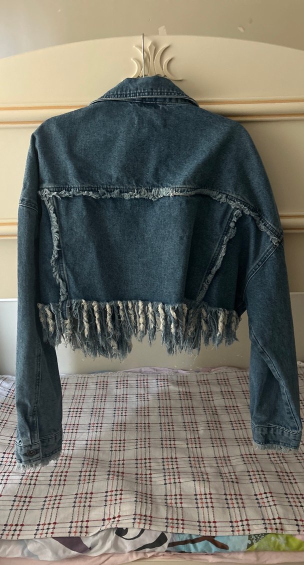 Düğmeli Kot Midi Denim Ceket - Görsel 3